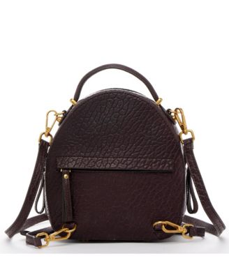 Small Leather Mini Backpack Purse with Convertible Crossbody Straps