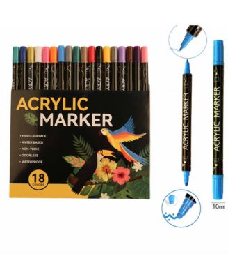 Dual Tip Acrylic Paint Markers Set for Rock Painting, Ceramic, Canvas, Calligraphy, Card Making and DIY Crafts