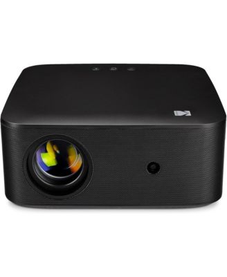 FLIK X20 Smart Projector, 1080p Portable Projector with Google TV Dongle Built-In (White)