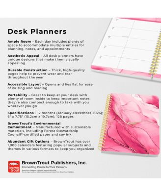 Crackled Blush | 2026 6 x 7.75 Inch Weekly Desk Planner | Foil Stamped Cover