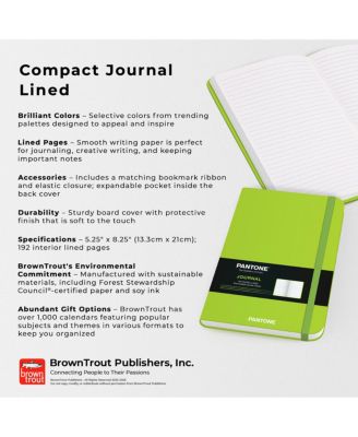 Pantone OFFICIAL Green | 5.25 x 8.25 Inch Lined Compact Journal | Non-Dated