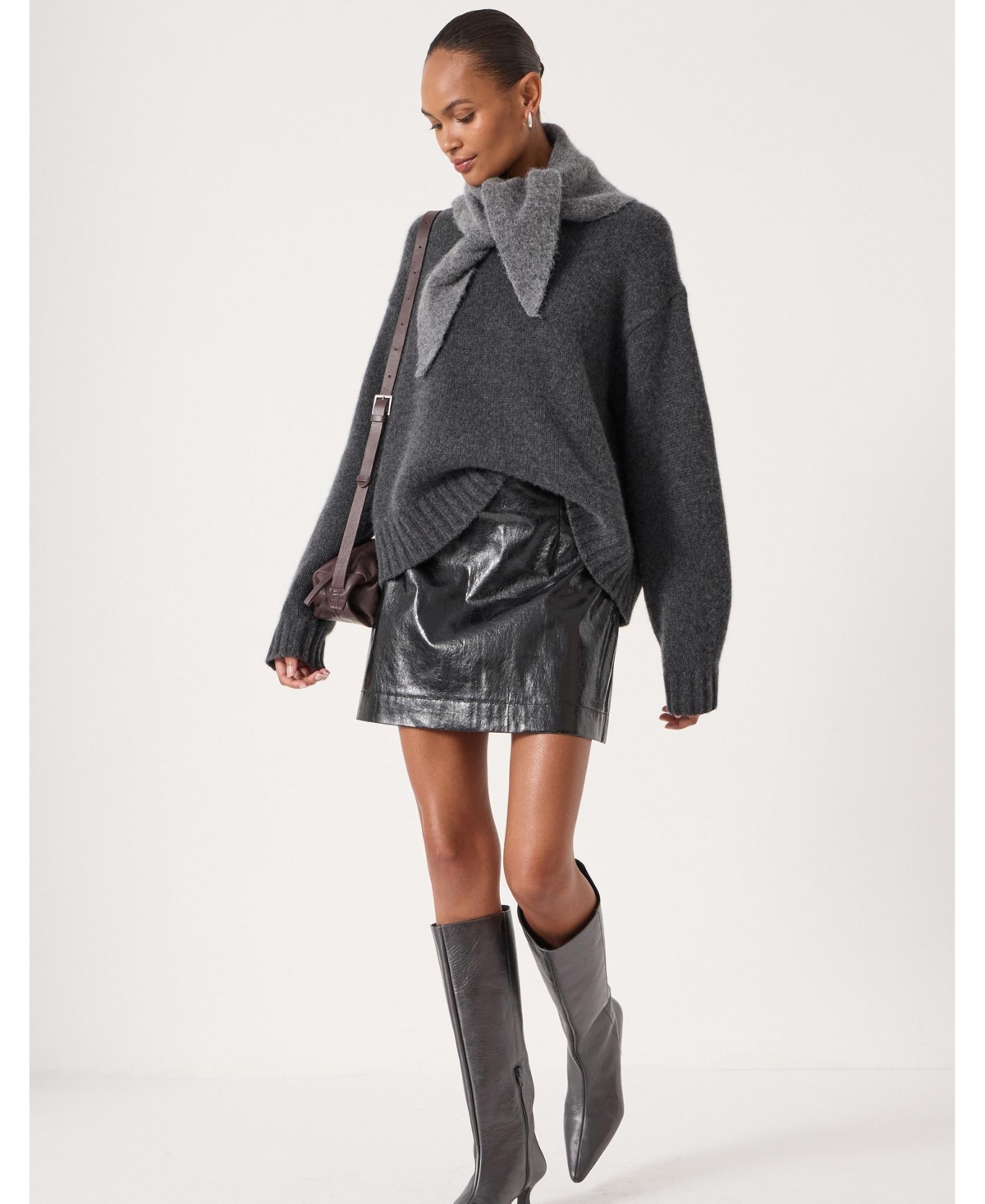 Hush Women's Crackle Patent Mini Skirt