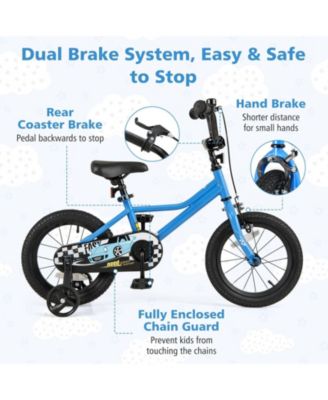 14-Inch Kids Bike with Removable Training Wheels for Ages 3–5 - Navy
