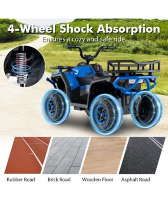 24V Kids Ride On ATV Quad With LED Lights Music FM Radio And Storage Compartment