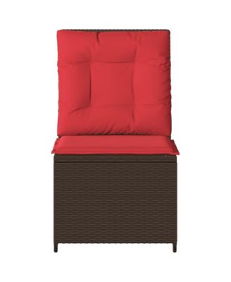 Reclining Patio Sofa Brown PE Rattan Single seat