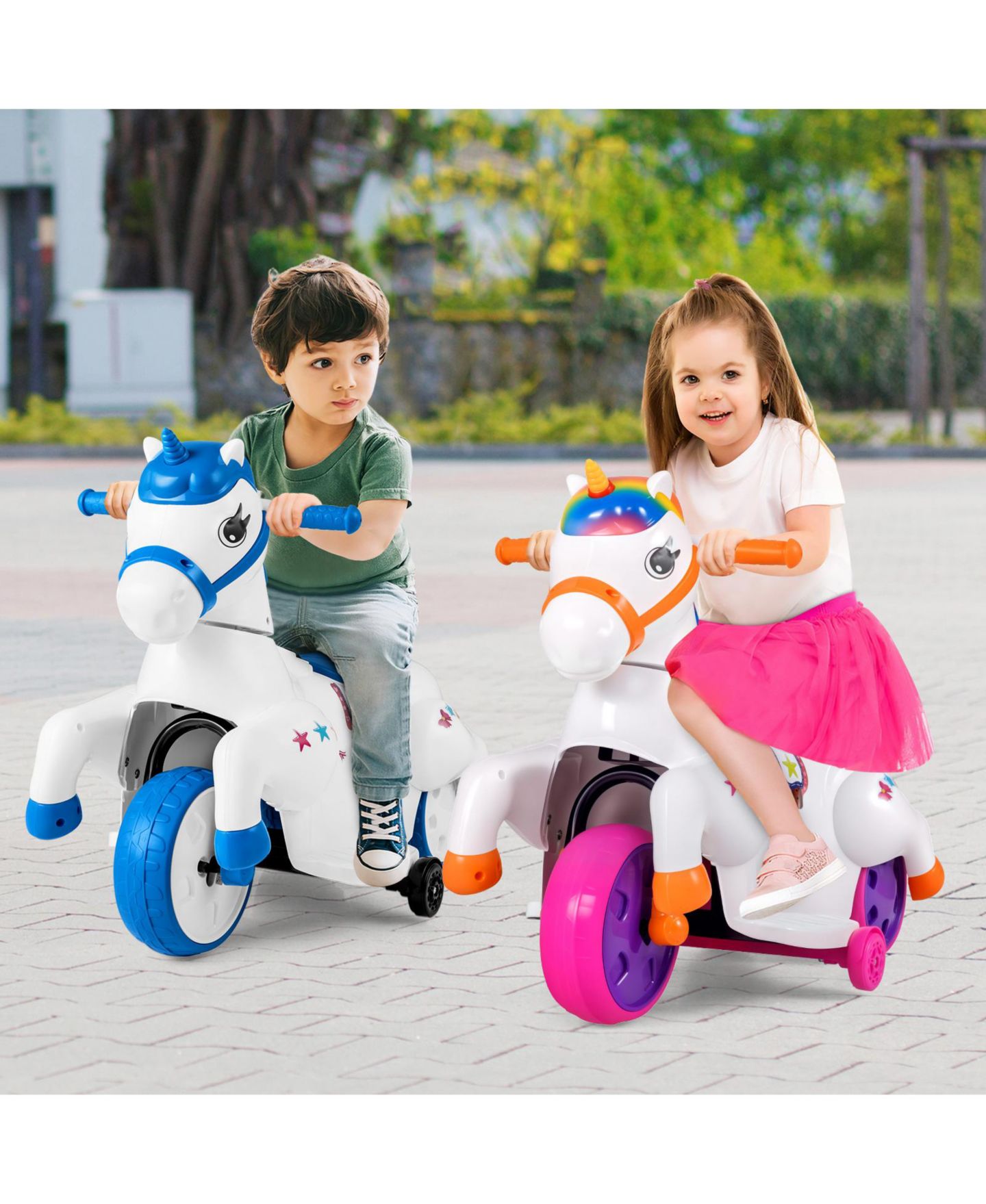 Детская игрушка HONGGE 12V Ride-On Unicorn Car with Galloping Motion, LED Lights and Sounds, Ages 3+, цвет: Розовый — фото 9