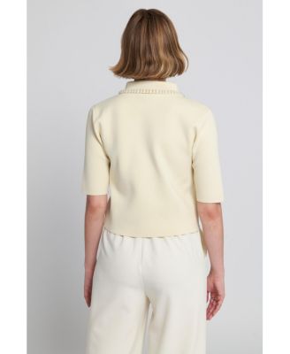 Women's Wide Leg Trouser with Self-Covered Buttons – Pants