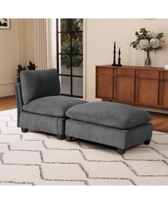  68.5" Corduroy Upholstered Indoor Chaise Lounge Chair