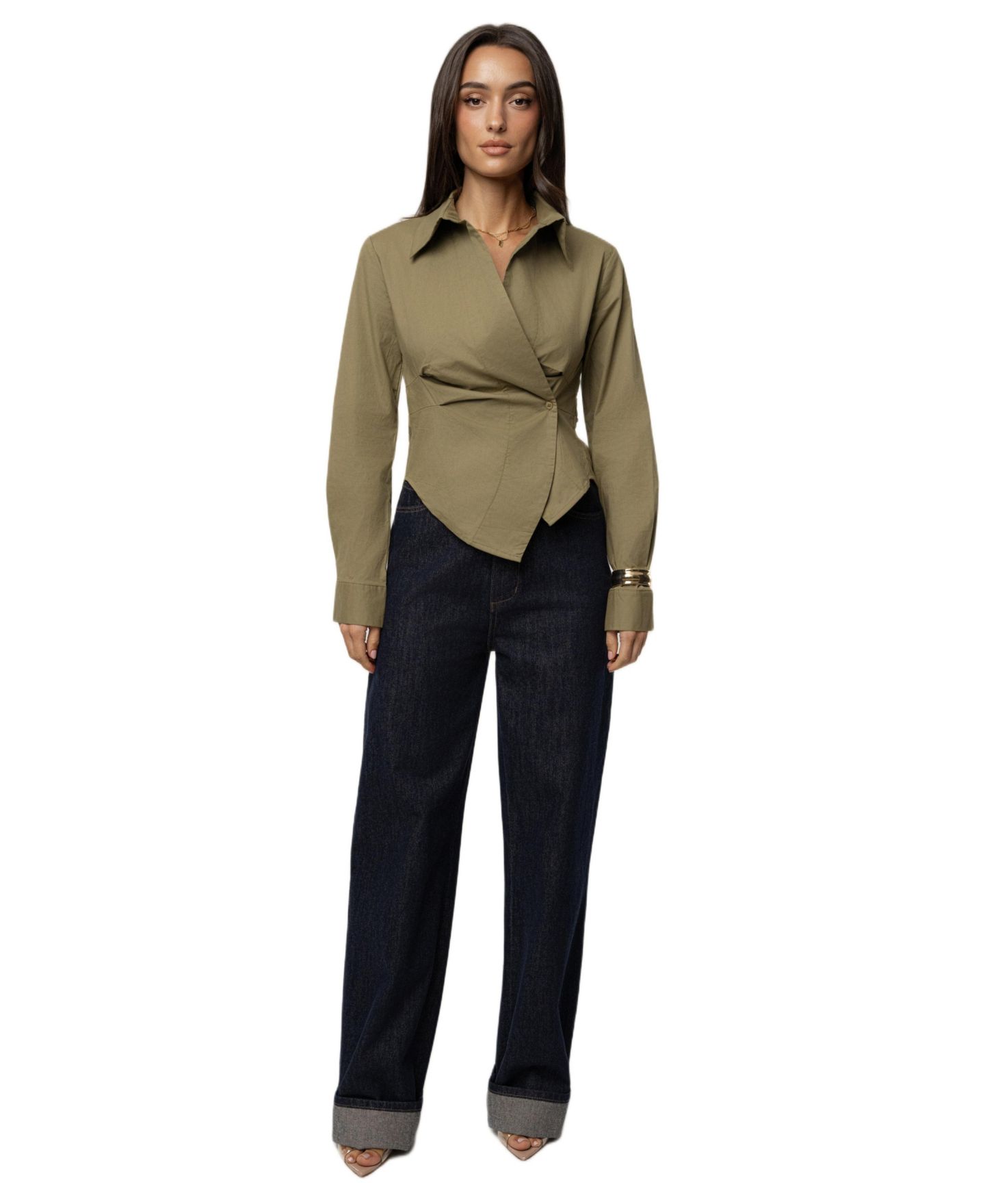 Женская блузка JLUXLABEL Sculpt And Form Blouse, цвет: Зелёный — фото 3