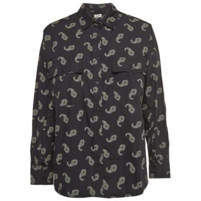 Women's Black Tamara Paisley Print Cotton Oversized Shirt