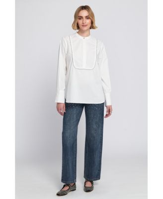 Women's Beaded Shirt Blouse Top