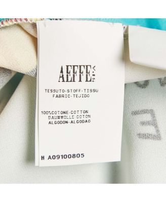 Women's Cheap And Chic Blue Printed Chiffon And Cotton Knit Cardigan