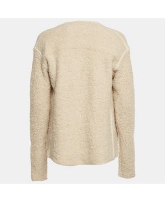 Women's Cream Boucle Open Front Daphnee Cardigan