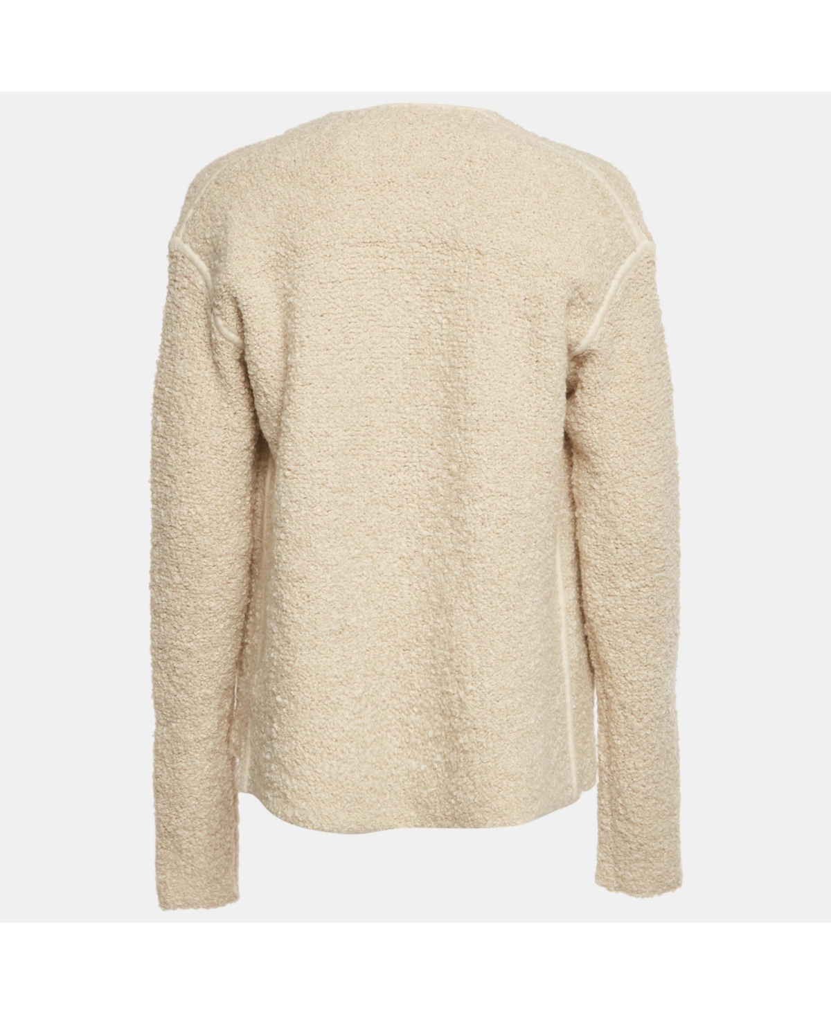 Pre-Owned Zadig & Voltaire Women's Cream Boucle Open Front Daphnee Cardigan