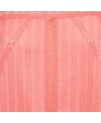 Women's Pink Cotton Lace Insert Tani Top