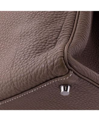 Pre-Owned HERMES Kelly 40 Handbag Grey Togo with Palladium Hardware