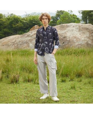 Men's Midnight Black Doodle Face Shirt