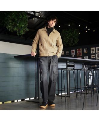 Men's Mousse Brown Zip-Front Crease-Tactile Jacket