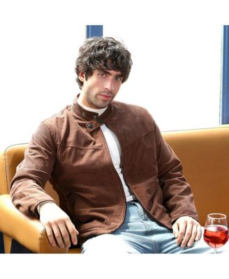 Men's Chocolate Brown Corduroy Rider Jacket