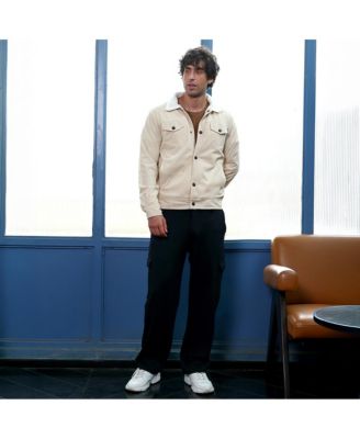 Men's Cream White Utility-Corduroy Jacket