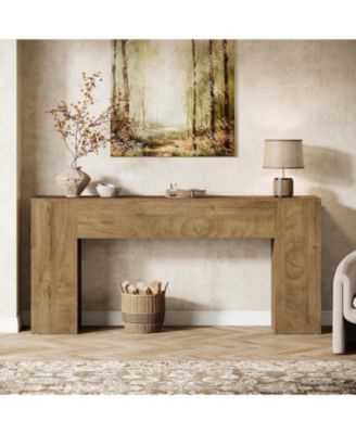 71-Inch Long Console Table for Entryway, Farmhouse Sofa Console Behind Couch