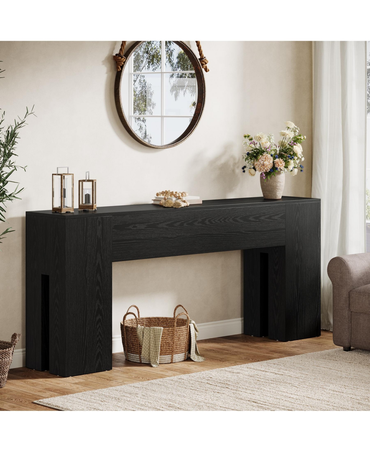 Tribesigns 71-Inch Long Console Table for Entryway, Farmhouse Sofa Behind Couch