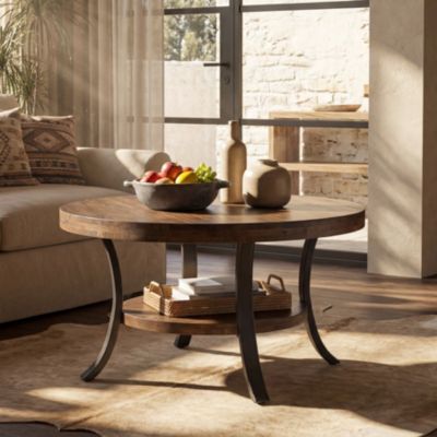 Farmhouse Lift Top Coffee Table - 33.46" Square Wooden Center Table with Hidden Storage for Living Room.