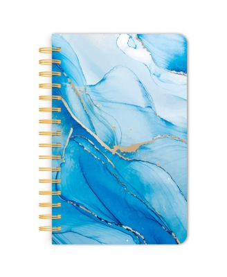 Crackled Blush | 5.25 x 8.25 Inch Compact Wire Journal | Non-Dated | Foil Stamped Cover