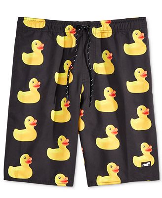 Neff Men's Rubber Ducky-Print Hot Tub Board Shorts - Swimwear - Men ...