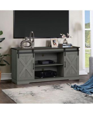 Two-Tone TV Stand Storage Cabinet