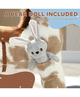 Rocking Horse, Kids Plush Animal Rocker with Realistic Neigh