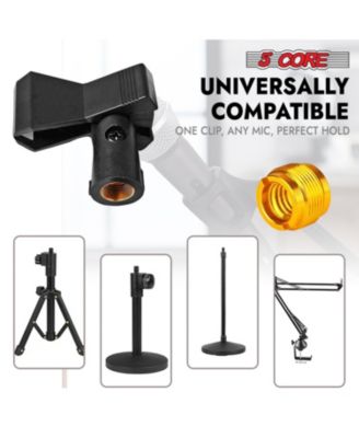 Microphone Clip Holder 2 Pieces with Screw Adapters 5/8 to 3/8 Inch