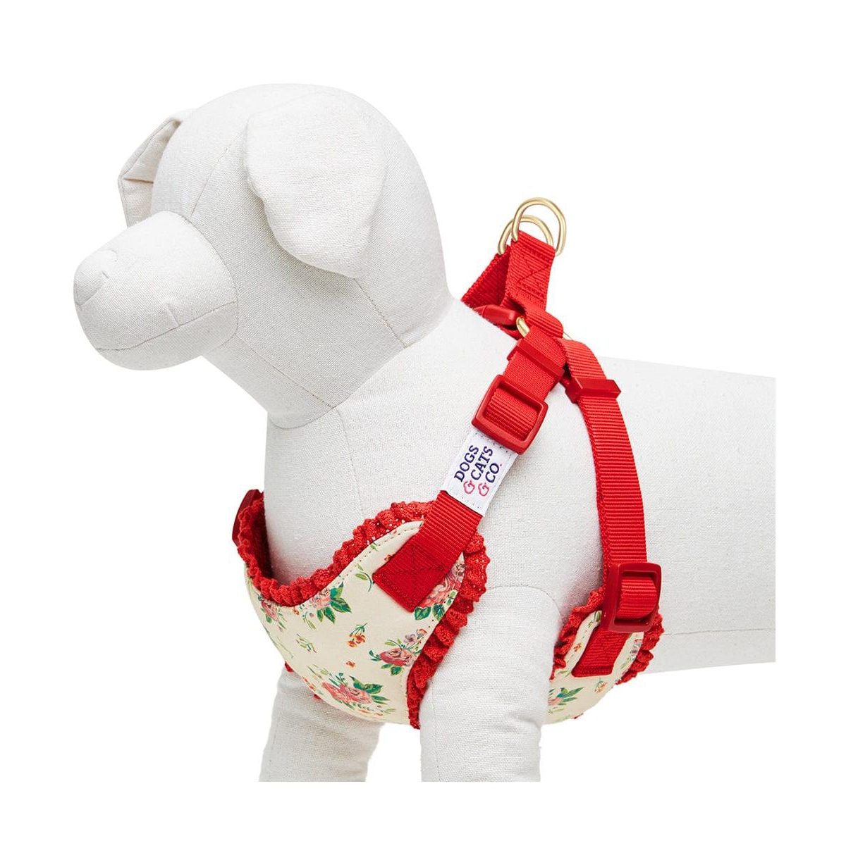 Dogs & Cats Co. Spring Floral Dog Harness with Chest Protection Panel