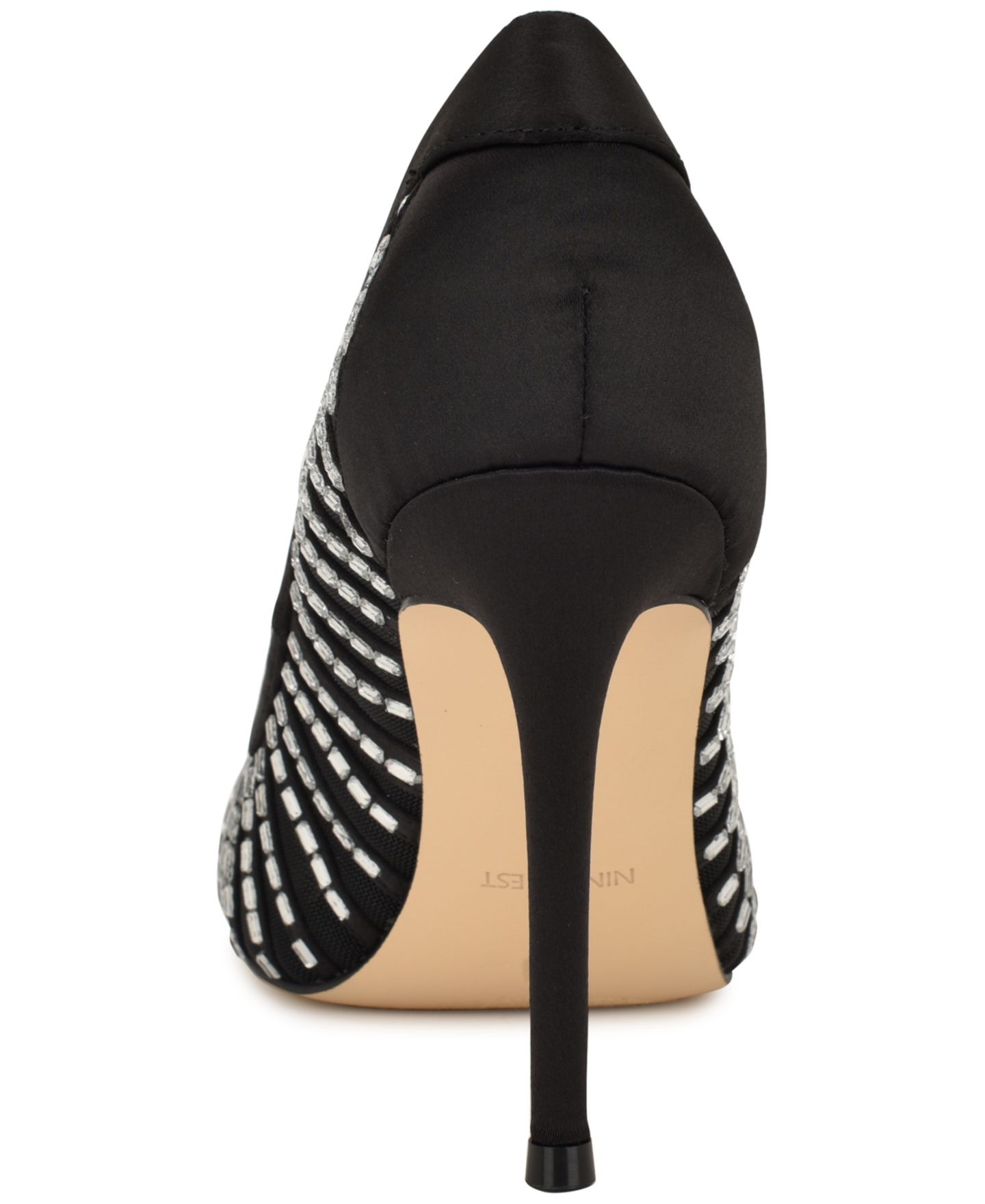 Женские туфли Nine West Feresah Embellished Mesh Stiletto Dress Pumps, цвет: Чёрный сетчатый — фото 3