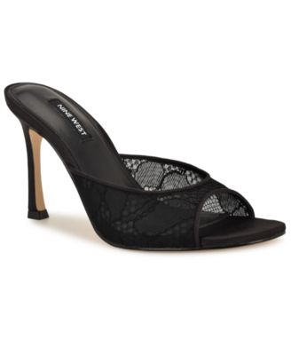 Women's Kiscop Lace Slip-On Stiletto Sandals