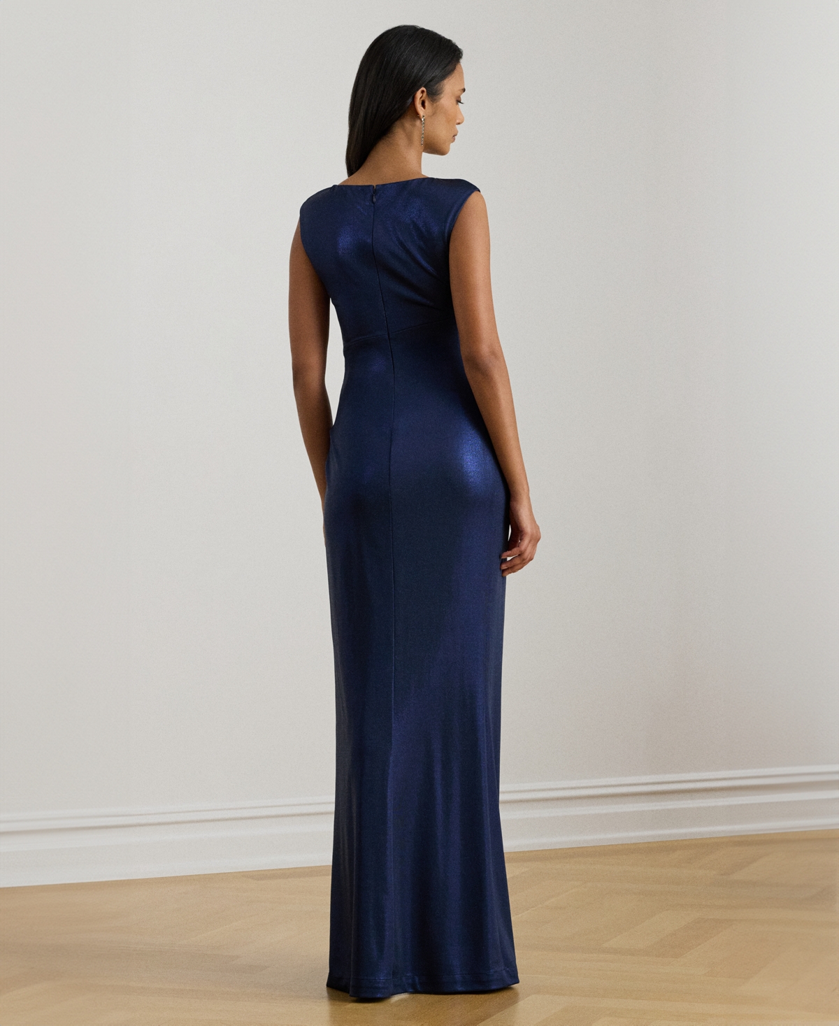 Lauren Ralph Women's Buckle-Trim Metallic Jersey Gown