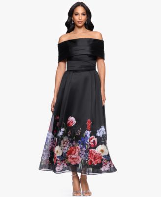 Petite Off-The-Shoulder Strapless Midi Dress