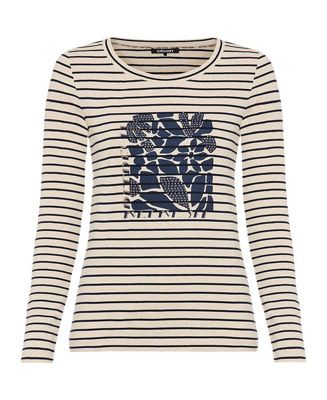 Women's Stripe & Placement Print T-Shirt