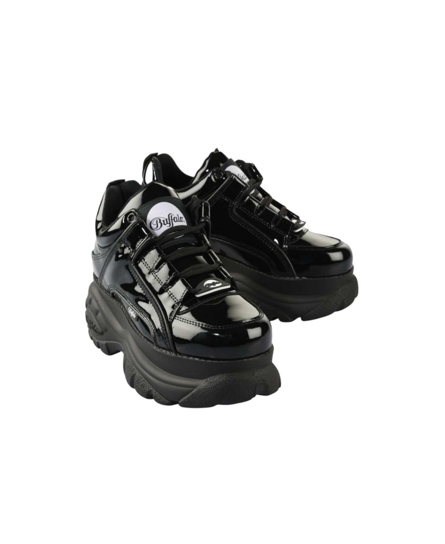 Женские кроссовки Buffalo Boots Classic Low из лаковой кожи, цвет: Чёрный — фото 4