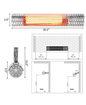 1500W Wall-Mounted Infrared Heater Indoor & Outdoor Electric Heater
