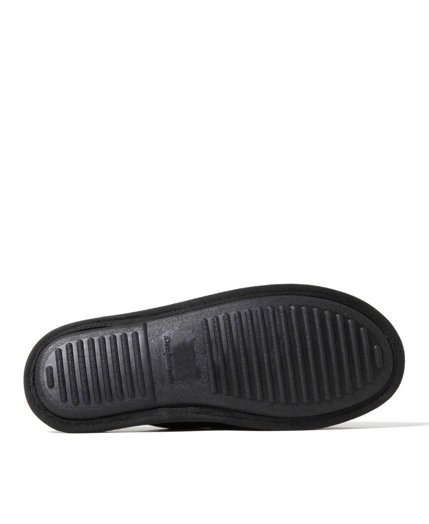 Мужские тапочки Dearfoams Kirk Genuine Suede Scuff House Slipper, цвет: Чёрный — фото 5