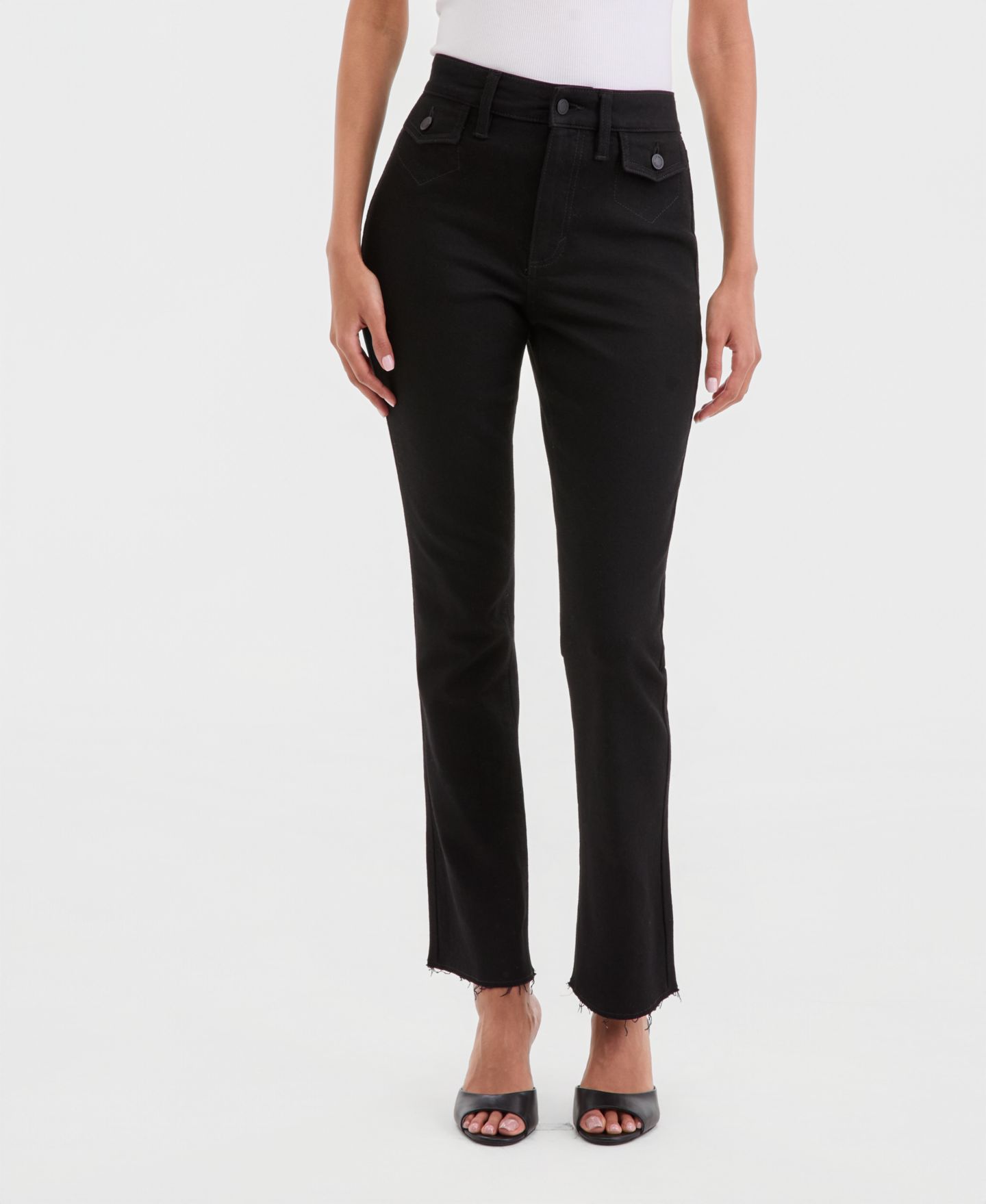 Женские джинсы I.N.C. International Concepts High-Rise Mini Bootcut, цвет: Глубокий чёрный — фото 1