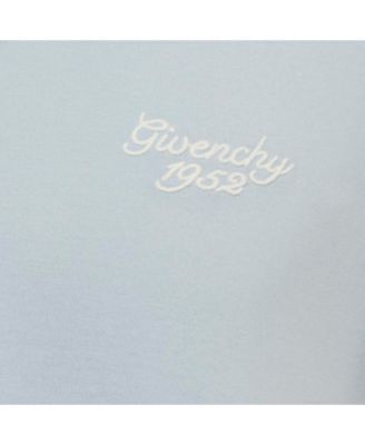 Men's Blue Embroidered Jersey Crew Neck T-Shirt