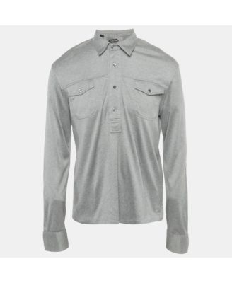 Men's Cotton Long Sleeve Polo T-Shirt