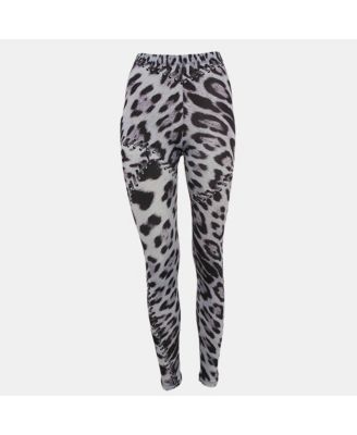 Women's Blue Leopard Print Jersey Leggings