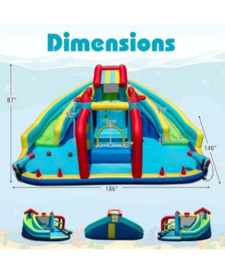Inflatable Water Slide Park With Dual Slides Bounce House And Obstacle Course