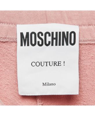 Women's Pink Logo Print Cotton Sweatpants