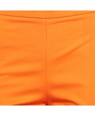 Women's Couture Orange Cotton Regular Fit Trousers