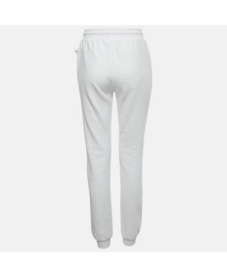 Women's Sport White Logo Print Cotton Joggers
