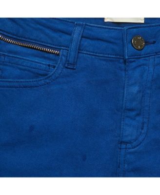 Women's Blue Cotton Drill Skinny Eva Cher Jeans